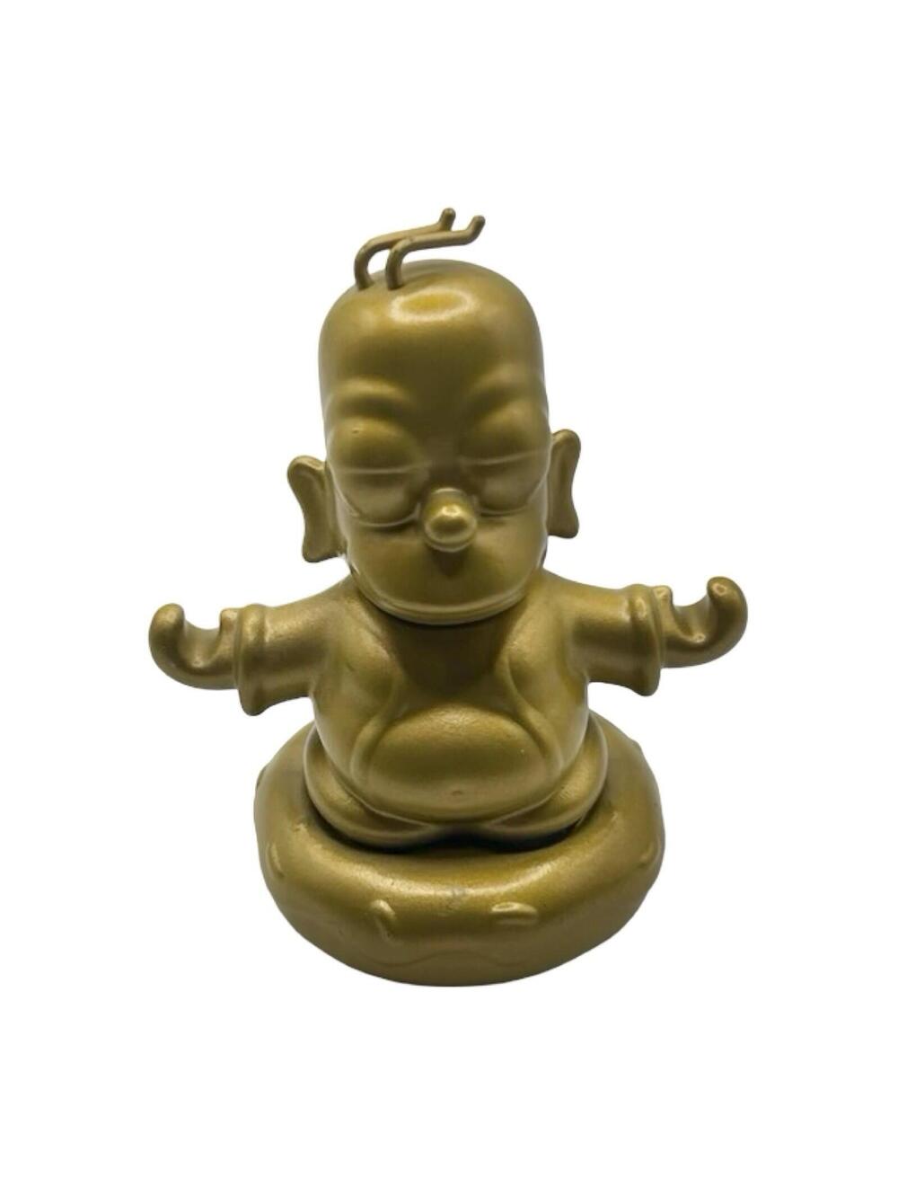 2019 KidRobot Golden Buddha Homer Simpson on Donut Figure 3"